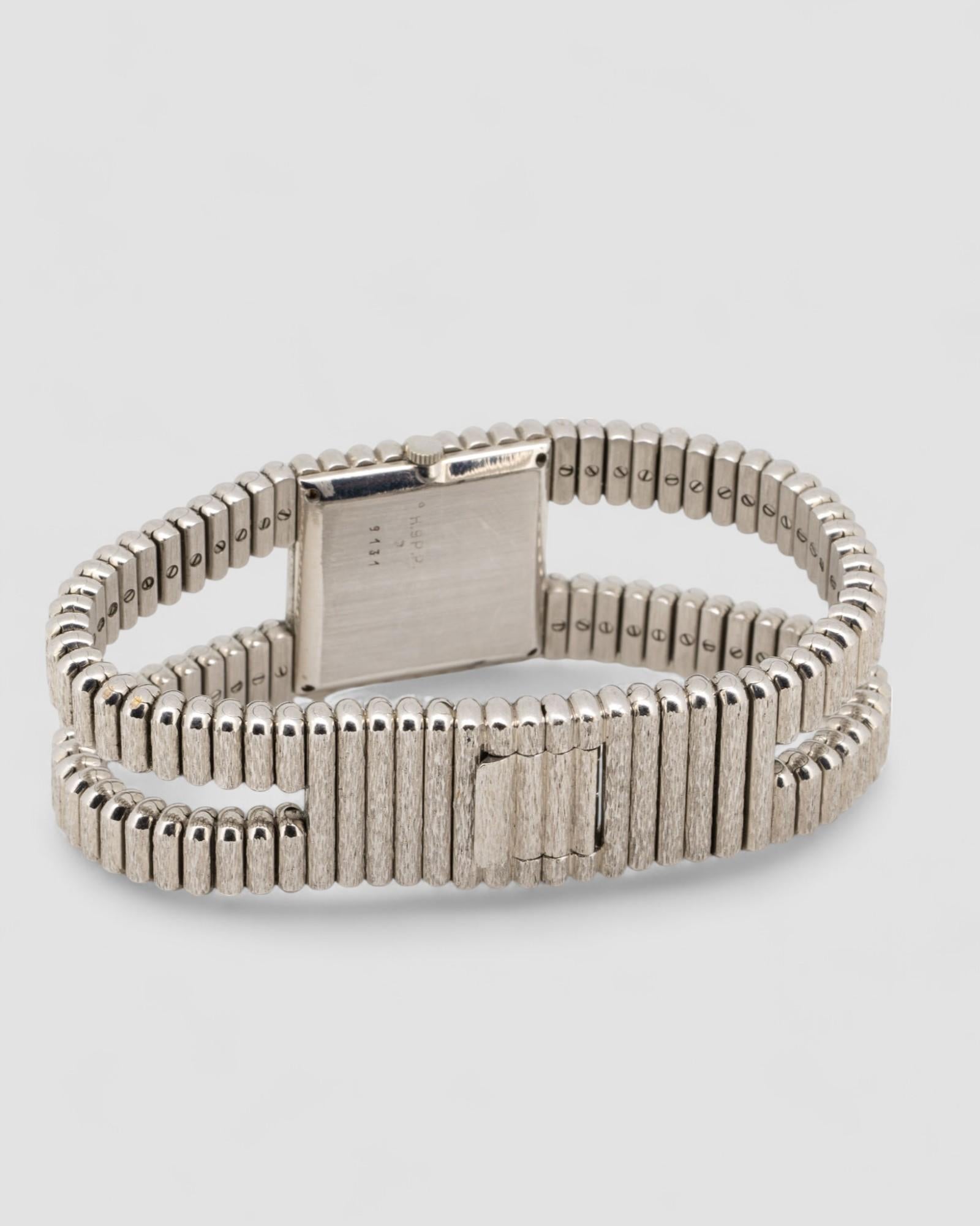 Piaget Vampire Emperador 9131 Onice Diamante Quadrante 18k WG Anni '70 in vendita 15