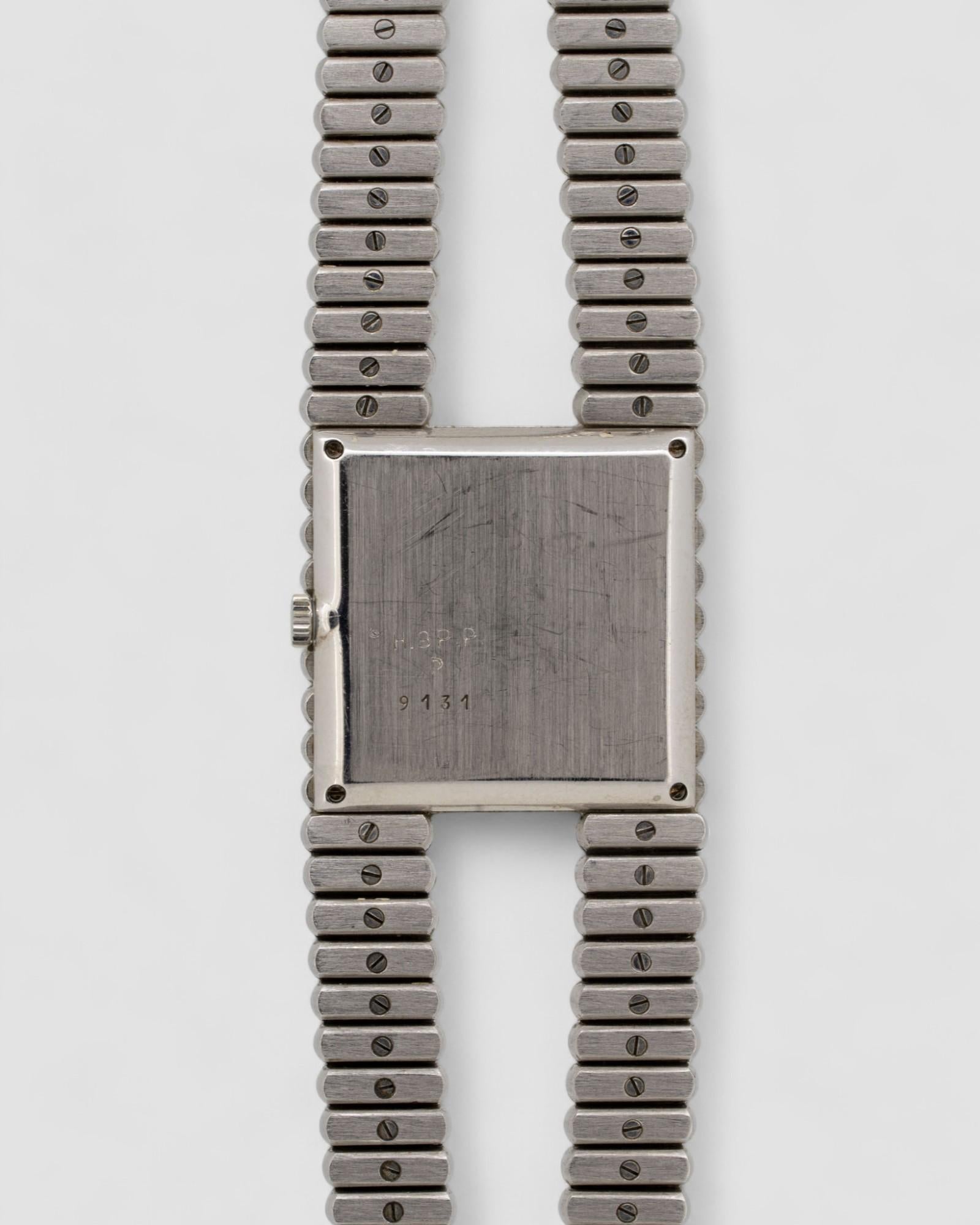 Piaget Vampire Emperador 9131 Onice Diamante Quadrante 18k WG Anni '70 In condizioni buone in vendita a SYDNEY, AU