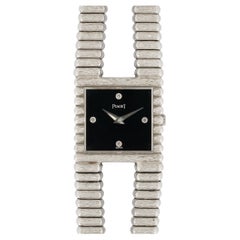Piaget Vampiro Emperador 9131 Onyx Esfera Diamante 18k WG 1970s