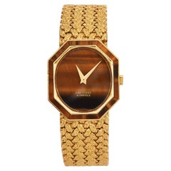 Piaget VCA 1970s  Tiger’s Eye Dial Octagon  18K Yellow Gold Watch