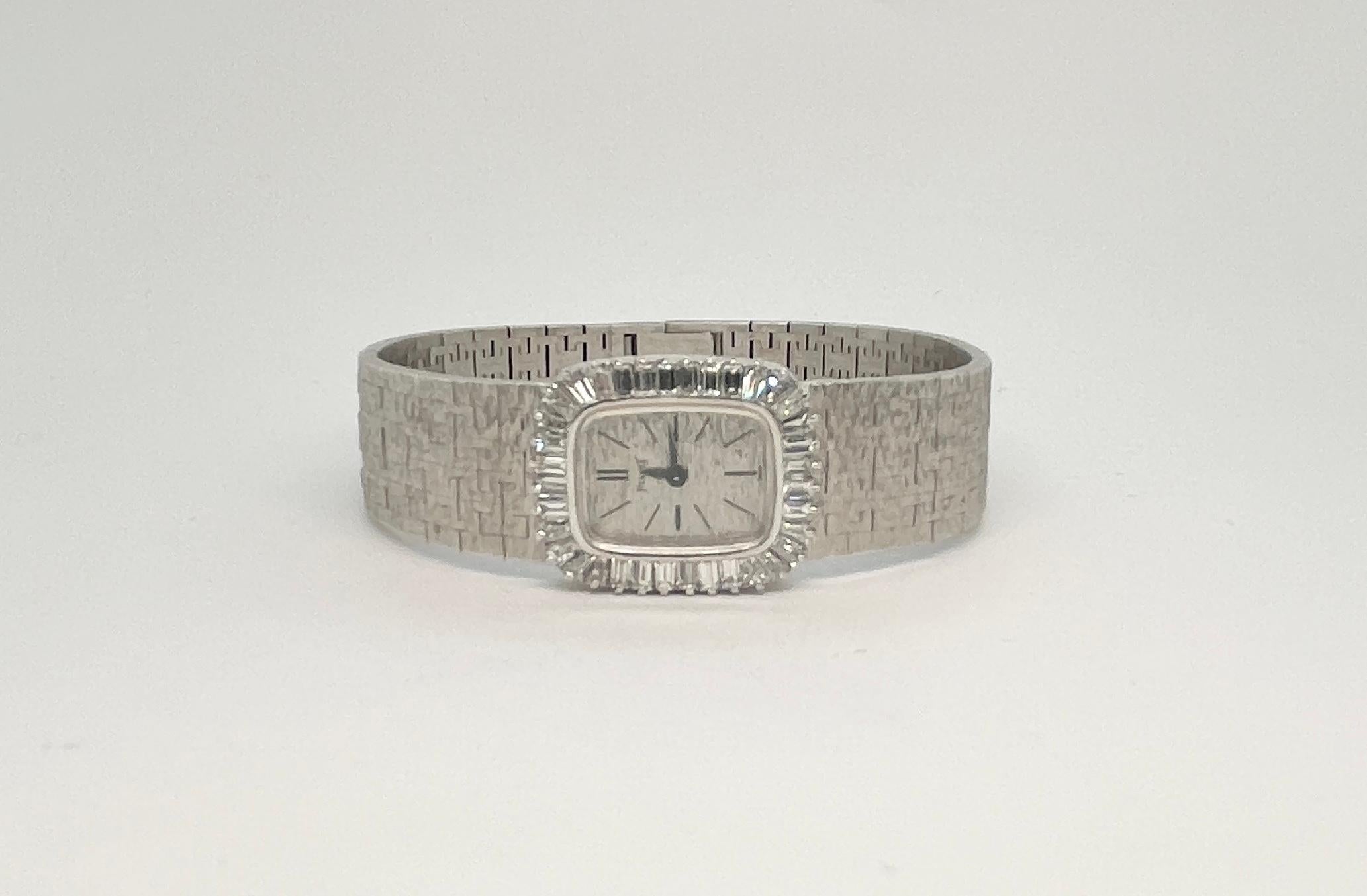 PIAGET Vintage 18K WG Diamond Ladies Watch  For Sale 1