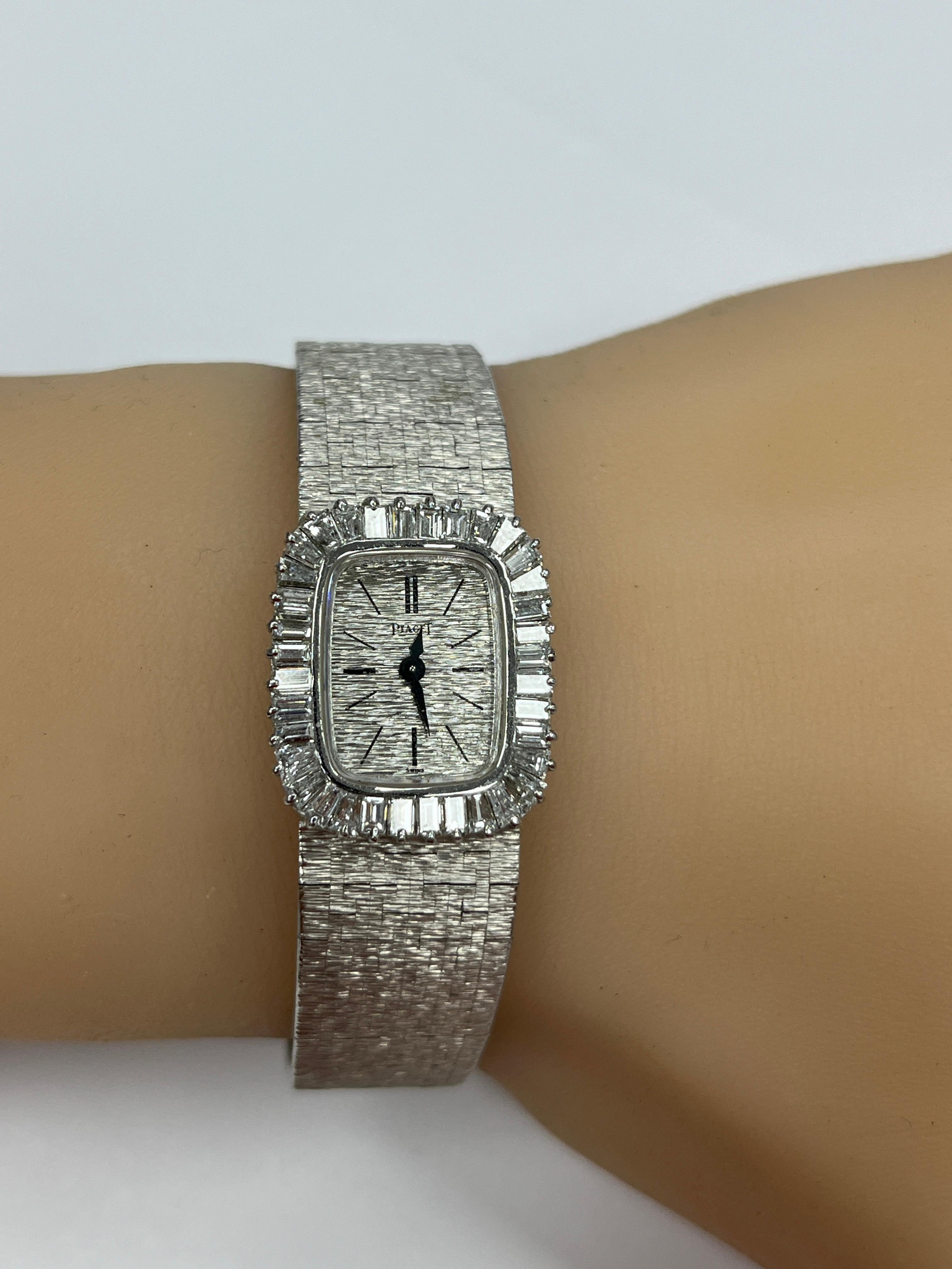 PIAGET Vintage 18K WG Diamond Ladies Watch  For Sale 4