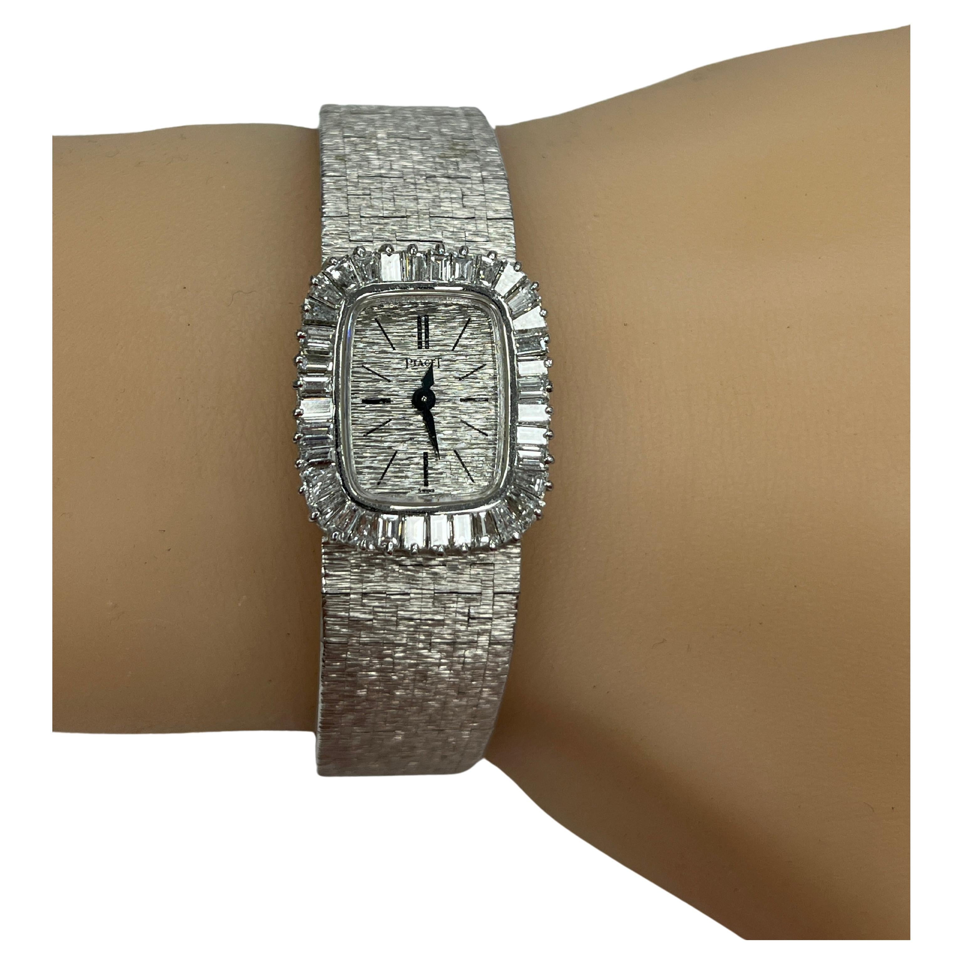 PIAGET Vintage 18K WG Diamond Ladies Watch  For Sale