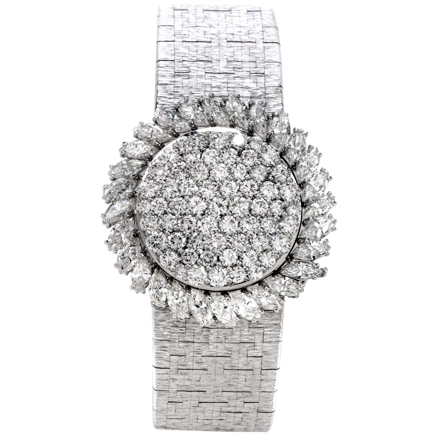 Piaget Vintage 7.00 Carat Diamond 18 Karat White Gold Cover Ladies Watch