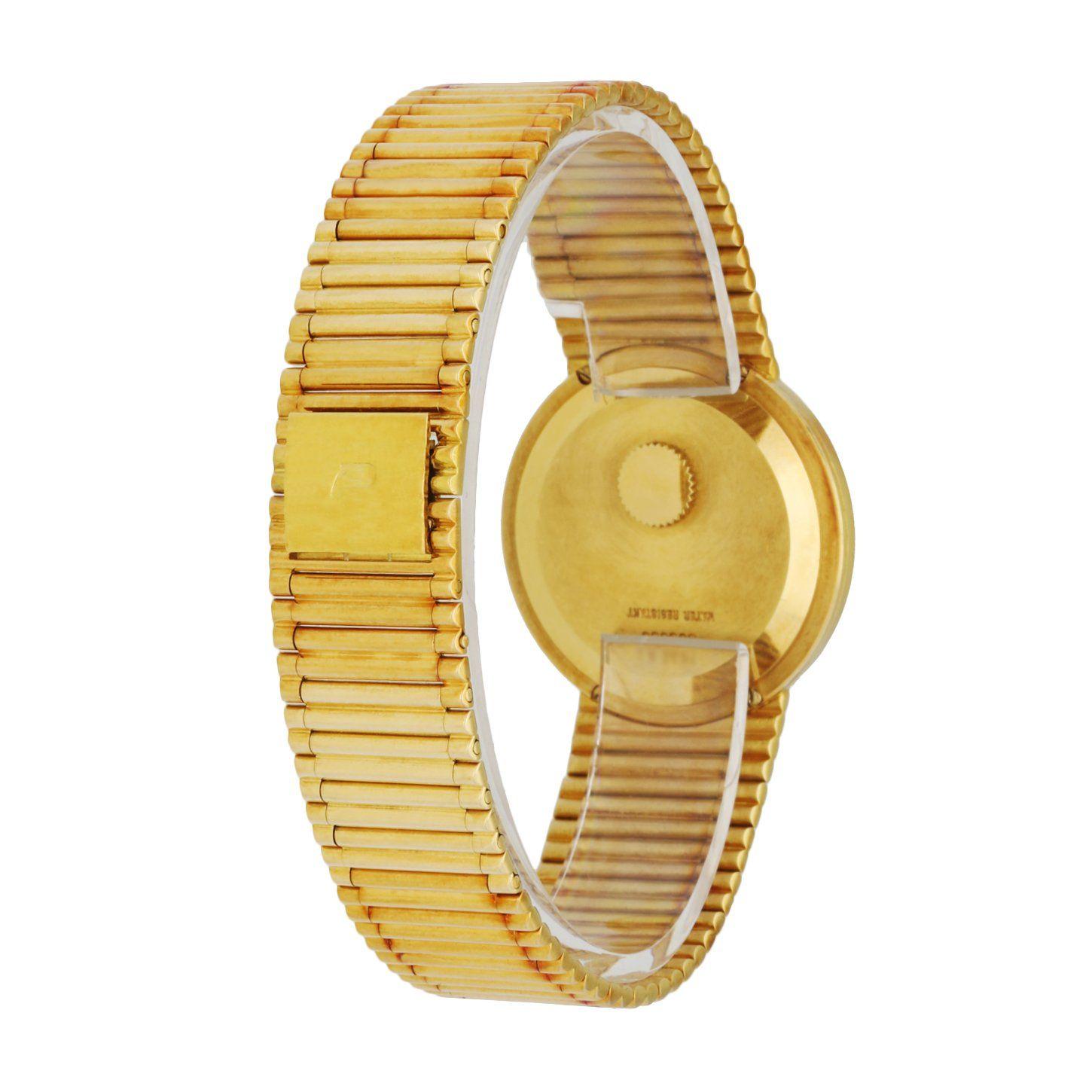 Women's Piaget Vintage 7632 18K Yellow Gold Onyx Dial Quartz Ladies Watch