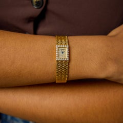 Piaget vintage diamond 18k gold quartz watch