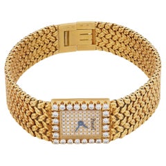 Piaget vintage diamond 18k gold quartz watch
