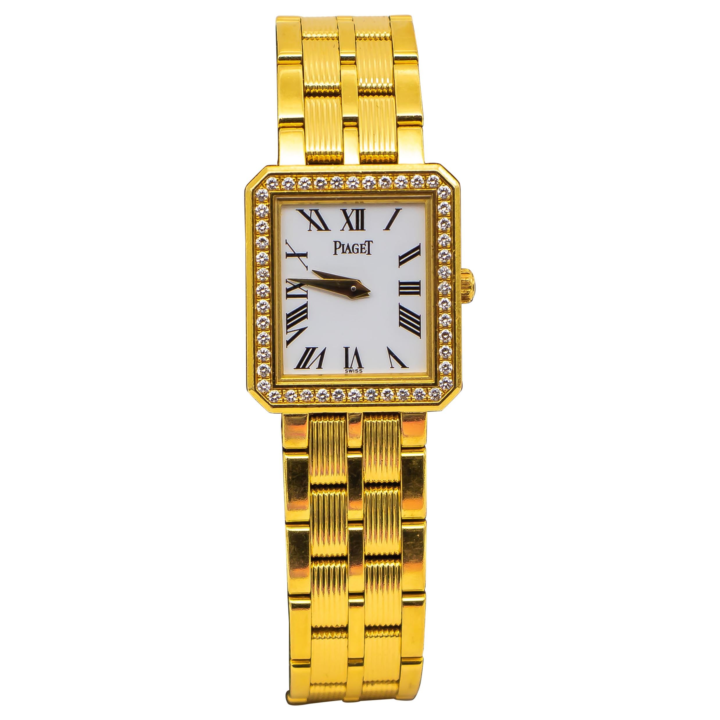 Piaget Vintage Diamond and 18 Karat Yellow Gold Watch