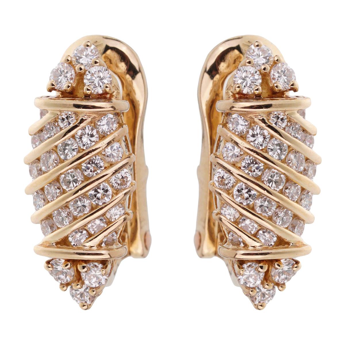 Piaget Vintage Diamond Yellow Gold Earrings