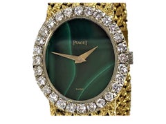 Piaget Vintage Grünes Malachit-Zifferblatt Damenuhr Retailed von Van Cleef & Arpels