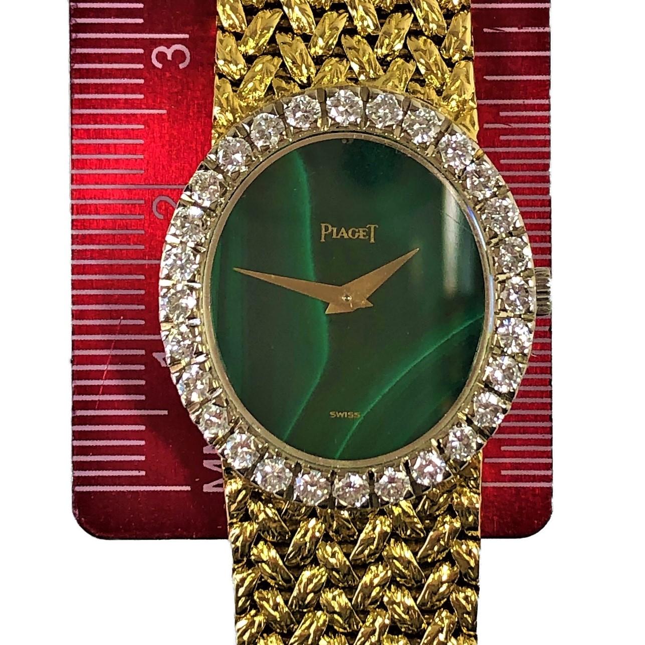 Piaget Vintage Green Malachite Dial Ladies Watch Retailed by Van Cleef & Arpels 1