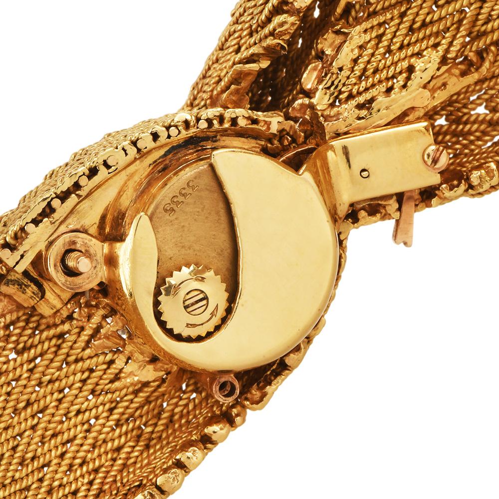 Women's Piaget Vintage Ladies Diamond 18K Yellow Gold Covered Mesh Watch For Sale