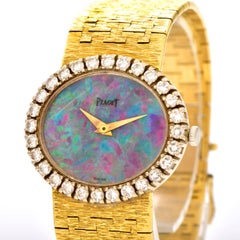 Piaget Vintage Opal Zifferblatt Diamant 18K Gold Seltene Damenuhr