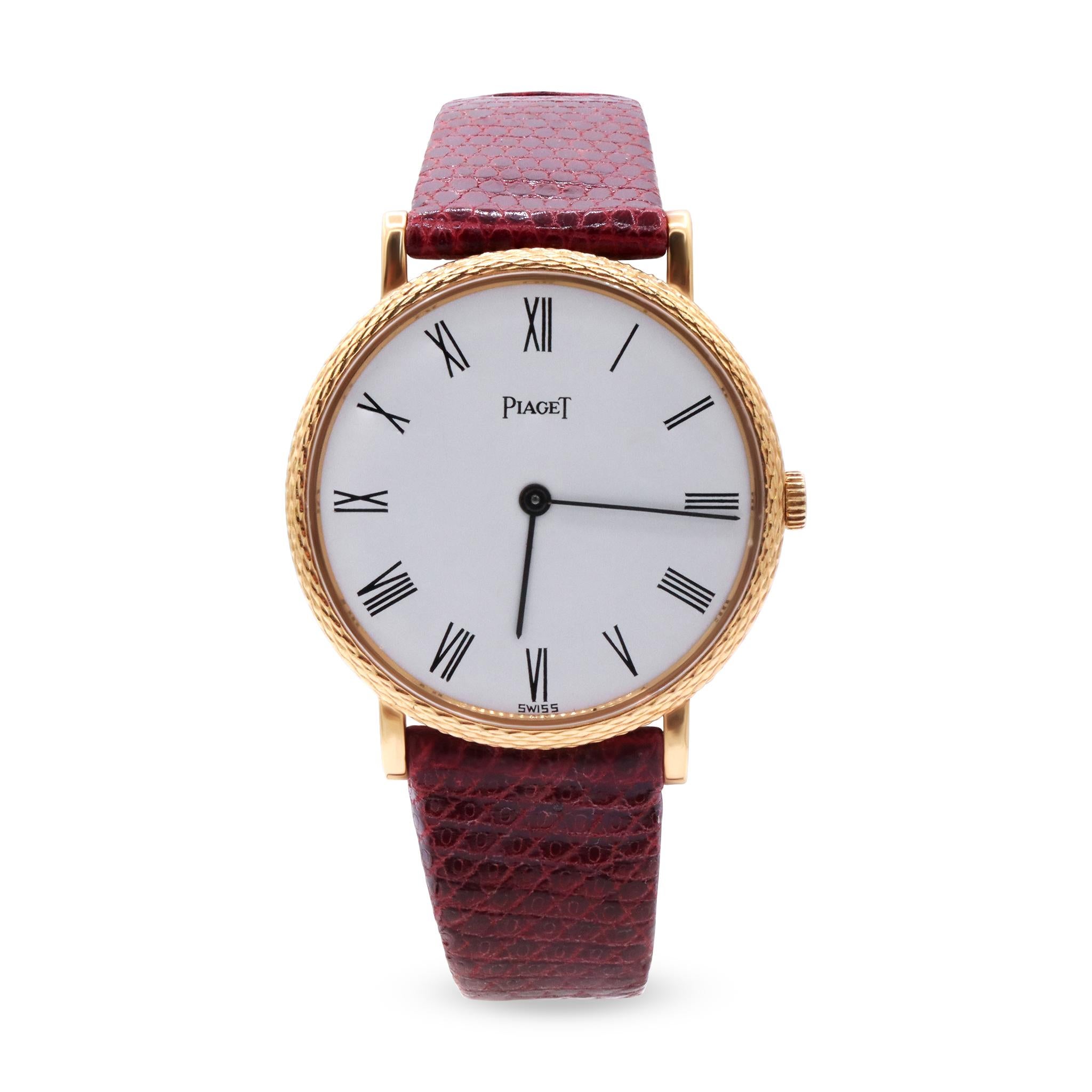 PIAGET Vintage Rare 18K Yellow Gold Ladies 26mm watch


Model                       
Vintage 
Reference Number
9016
Gender
Ladies
Metal
18k yellow gold
Case Size
26 mm
Wrist Size
This watch will currently fit a wrist up to 8 inches
Movement
Manual