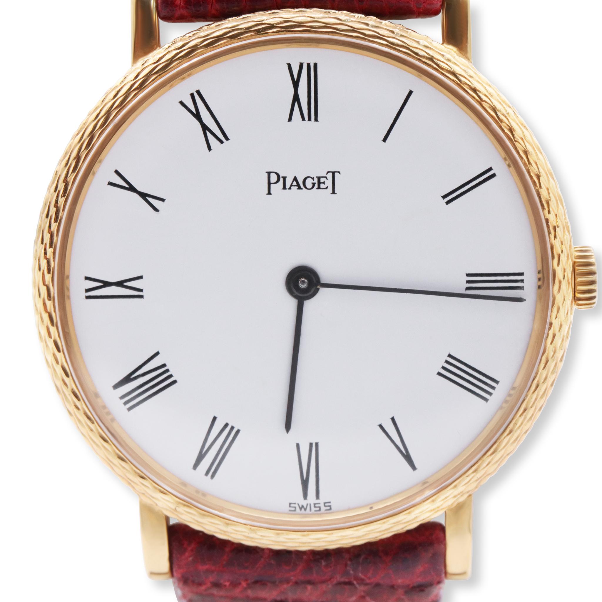 Women's or Men's PIAGET Vintage Rare 18K Yellow Gold Ladies 26mm watch For Sale