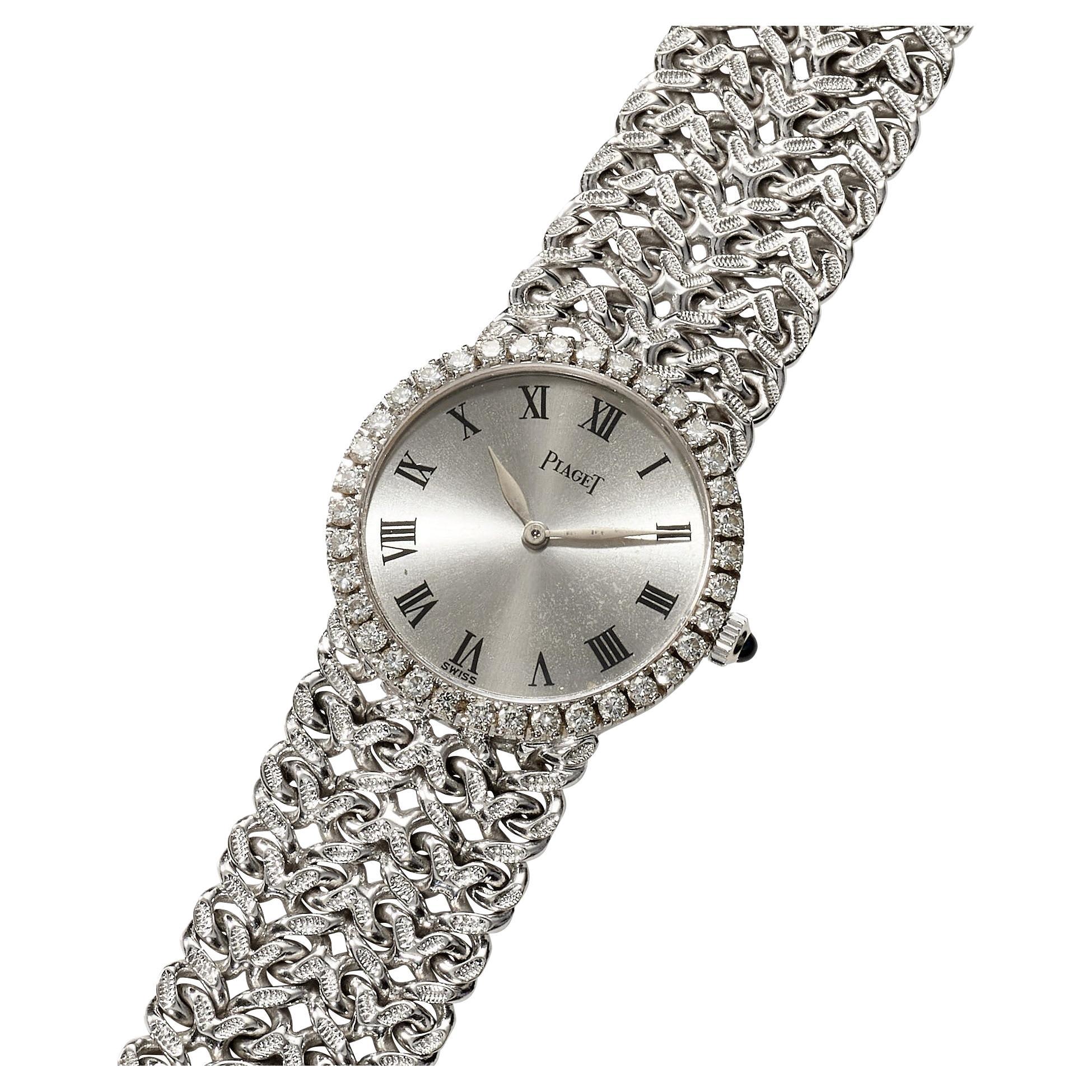 PIAGET Vintage-Uhr aus Weißgold und Diamanten