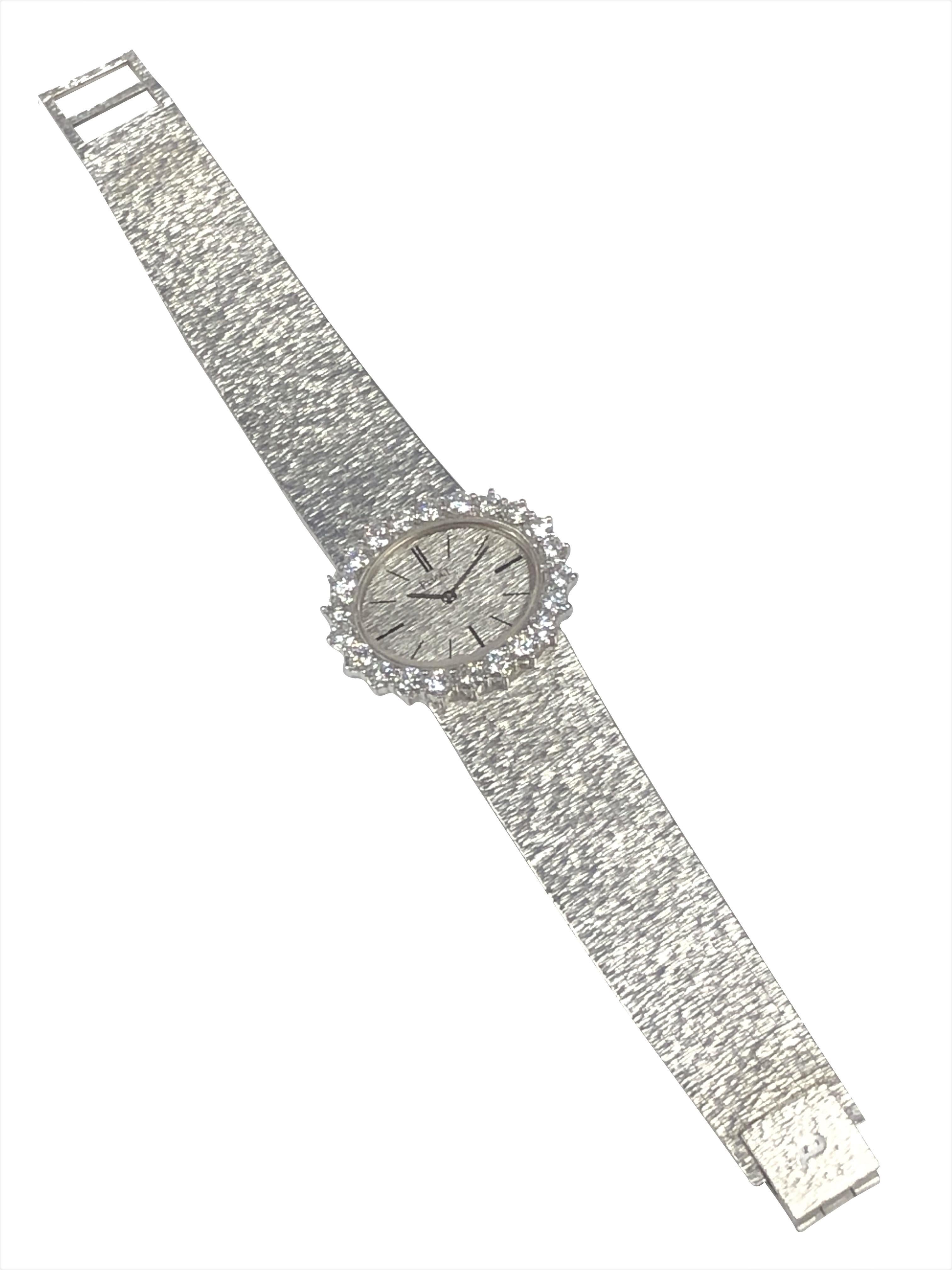 Piaget Vintage Weißgold und Diamant Damenarmbanduhr 1