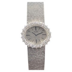 Piaget Vintage Weißgold und Diamant Damenarmbanduhr