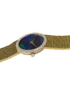 Piaget Vintage Yellow Gold Diamond and Opal Dial Wrist Watch