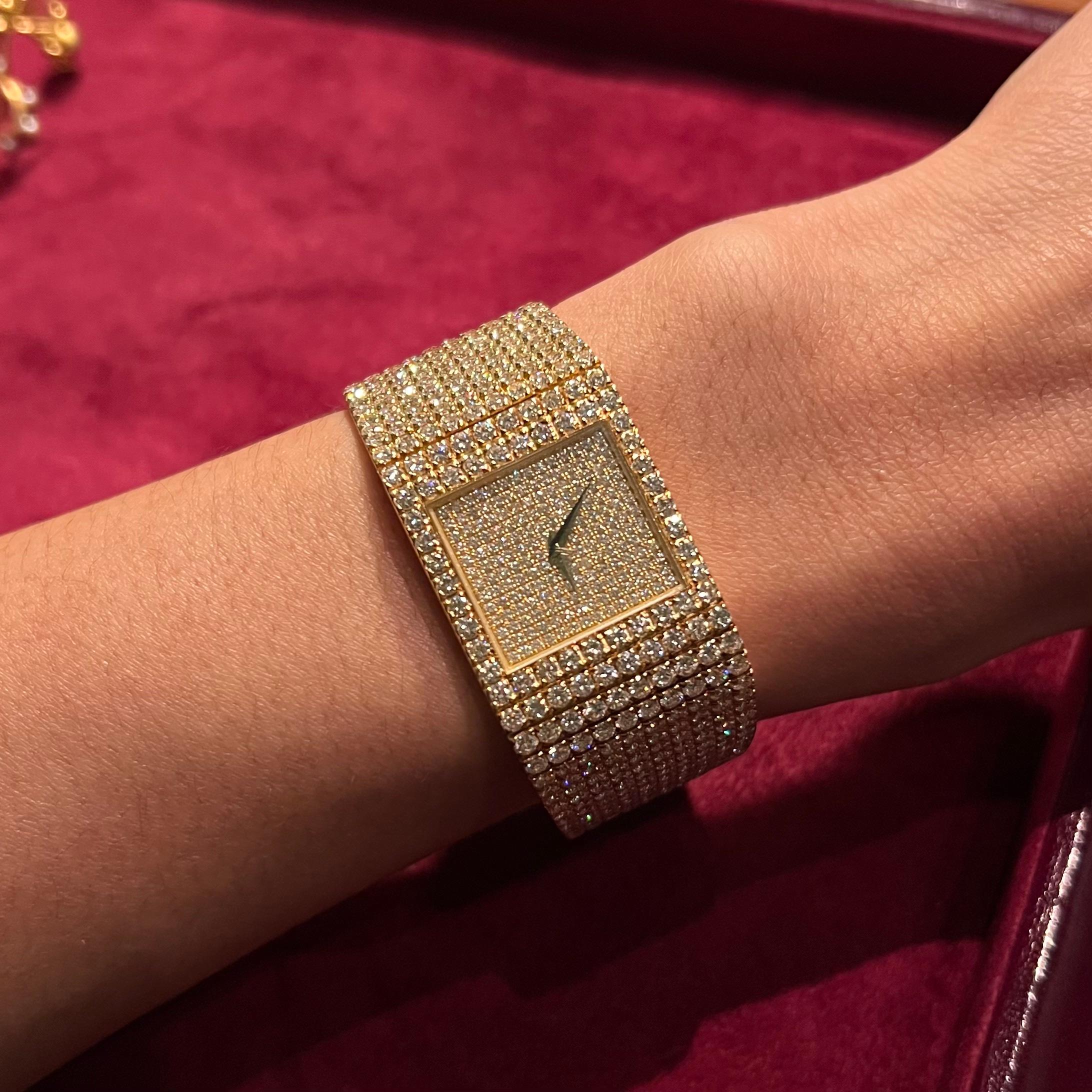 Piaget Uhr aus Gold und Diamanten, ca. 1980er Jahre im Angebot 5