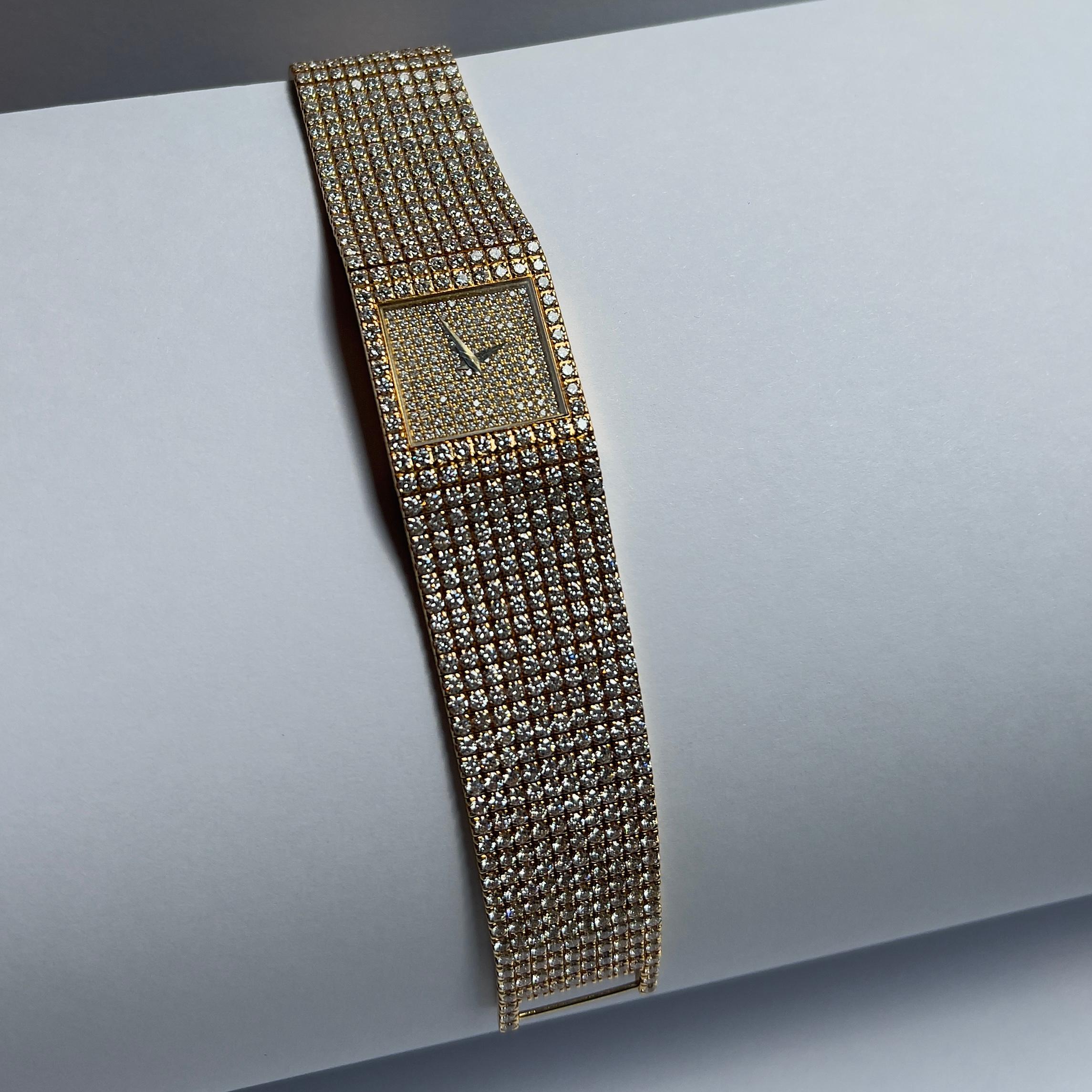 Piaget Uhr aus Gold und Diamanten, ca. 1980er Jahre im Zustand „Hervorragend“ im Angebot in PARIS, FR