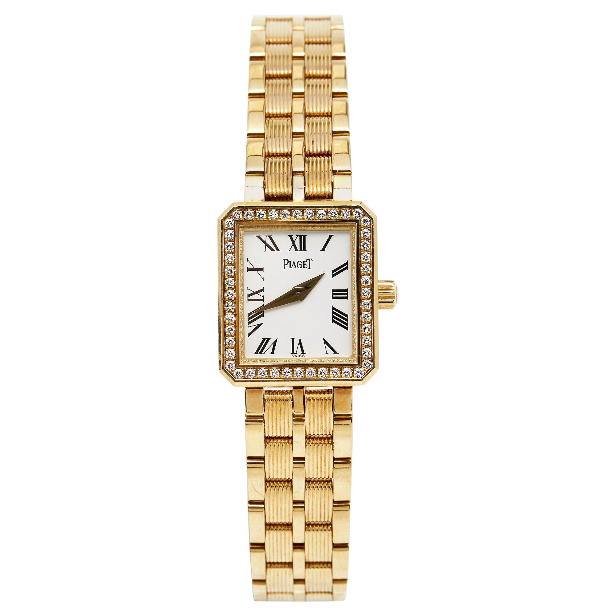 Piaget White 18k Gold Diamond Protocol 5355 M601D Women
s Wristwatch 20 mm