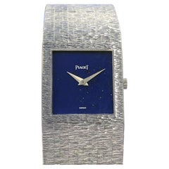 Vintage Piaget White Gold and Blue Lapis Dial Gents Wrist Watch