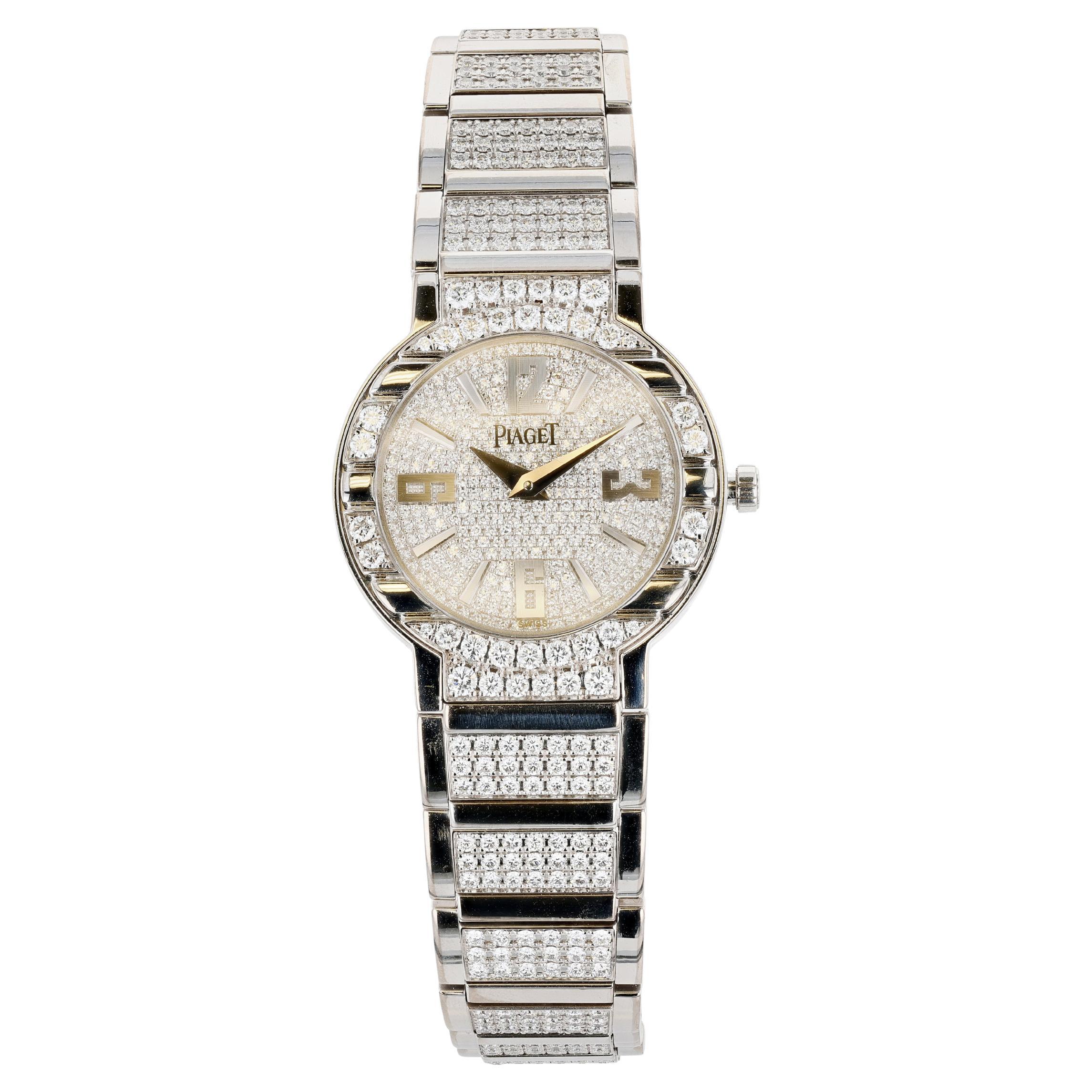 Piaget Weißgold und Diamant Quarz Polo Limelight
