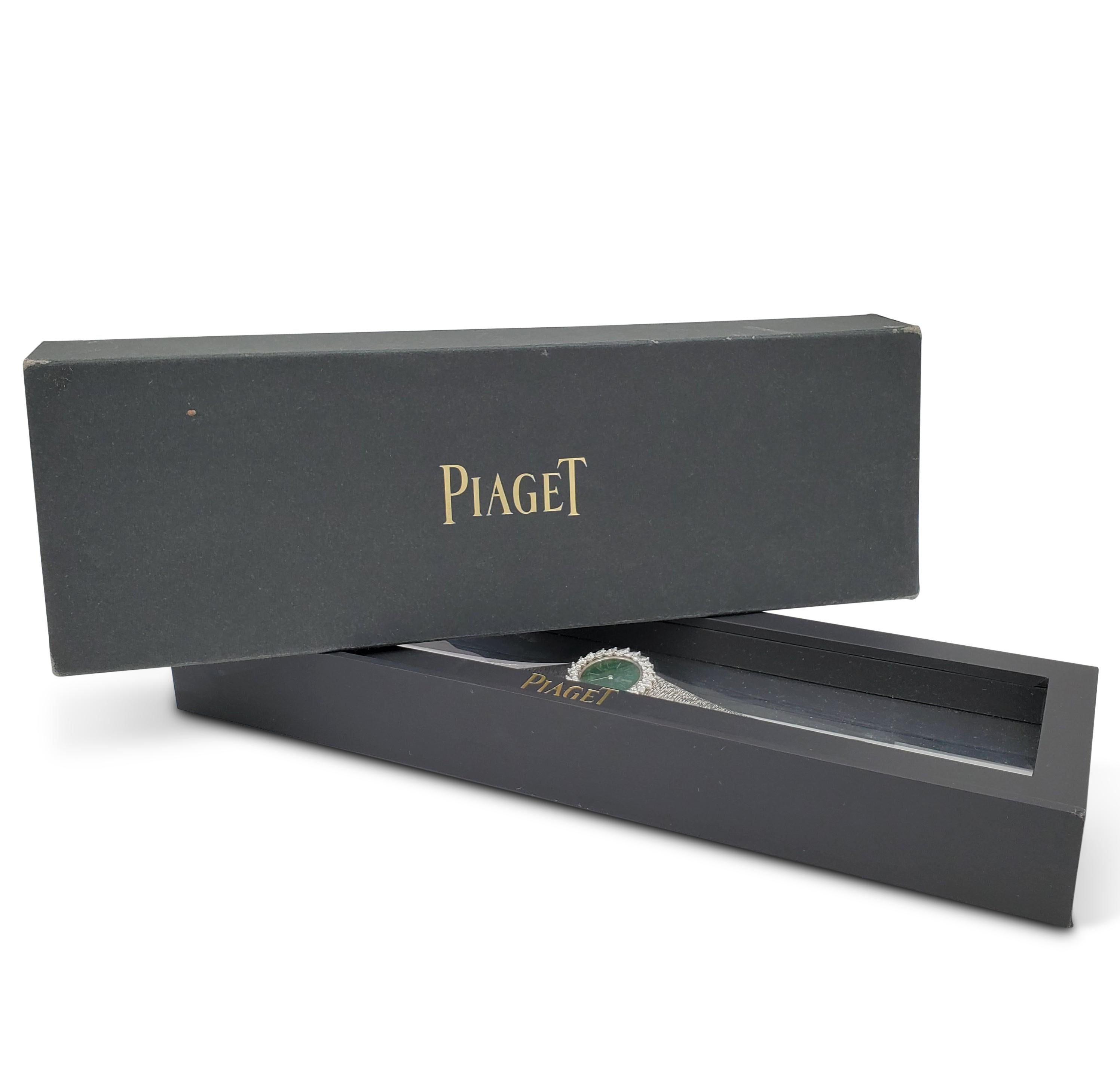 Women's Piaget White Gold Diamond and Agate Dial Ladies Watch