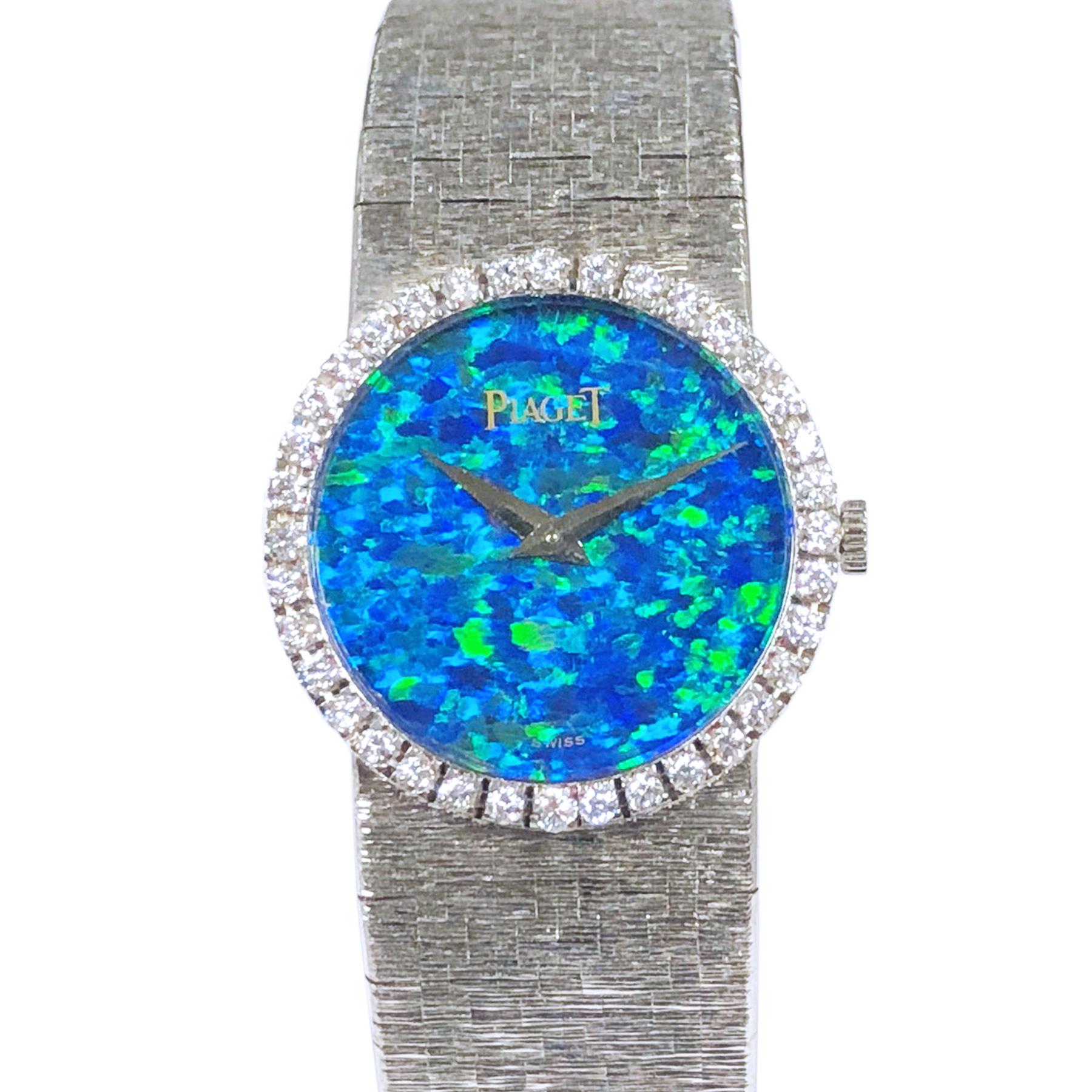 Piaget White Gold Diamond and Opal Dial Ladies Wrist Watch