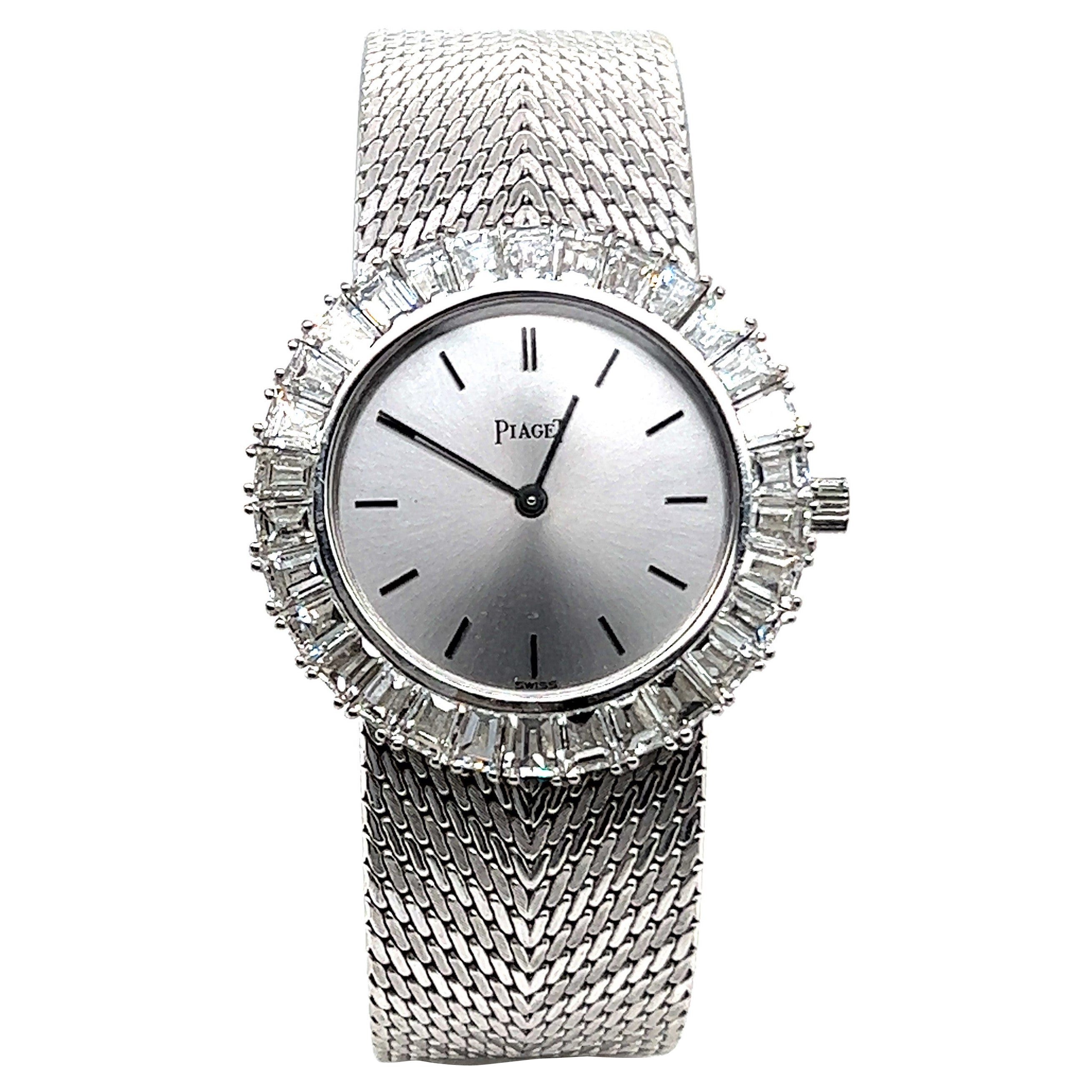 Piaget Damen-Cocktailuhr aus Weißgold mit Diamant-Lünette aus 18 Karat Weißgold
