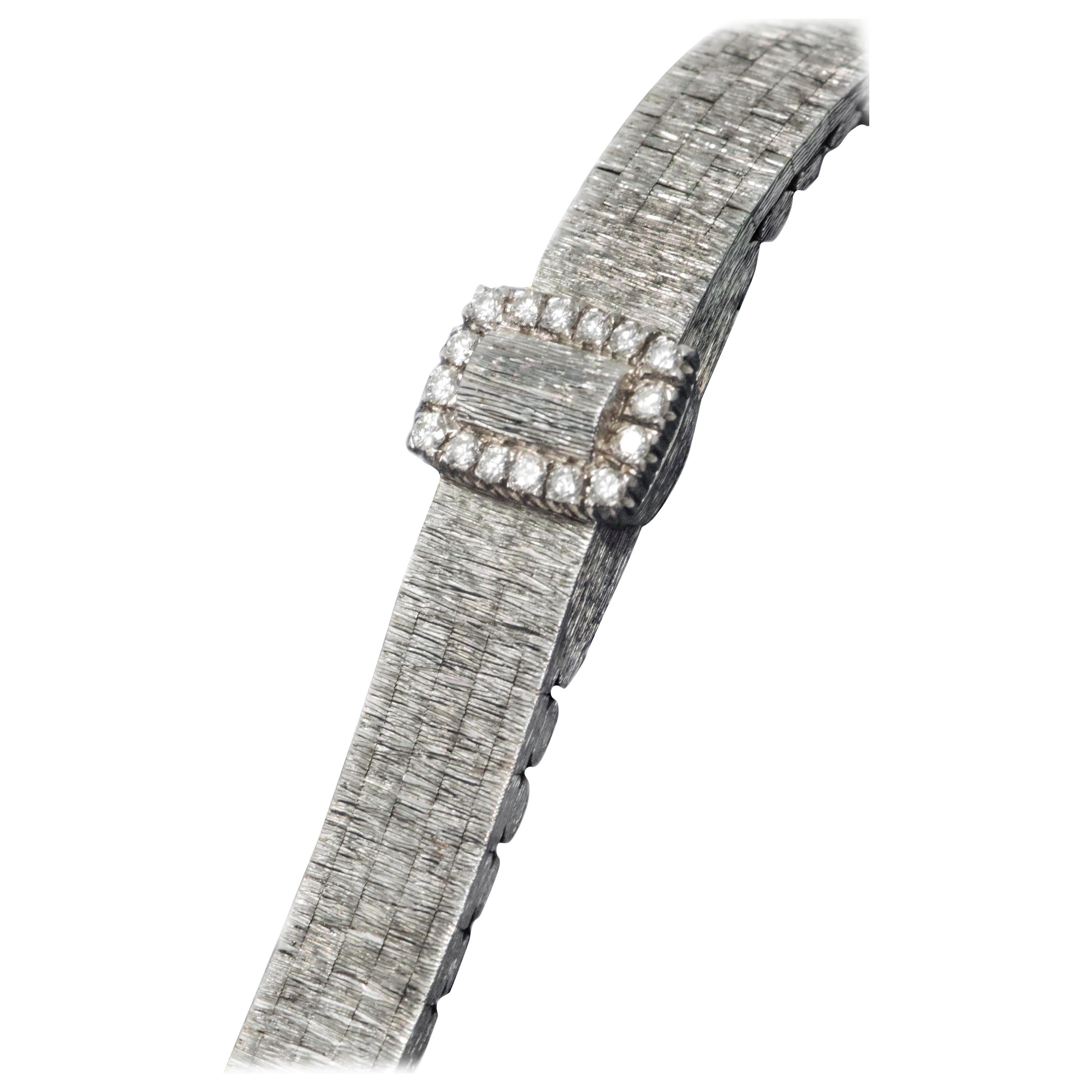 Piaget White Gold Diamond Concealed Dial Bracelet Wristwatch, circa 1960s