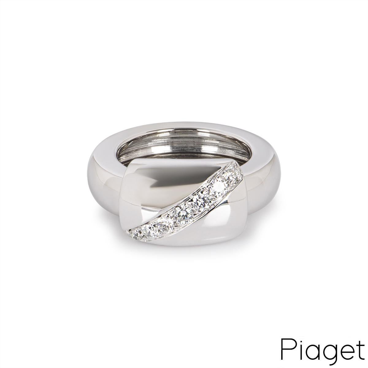 Round Cut Piaget White Gold Diamond Dancer Ring For Sale