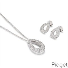 Piaget White Gold Diamond Pendant & Earring Suite