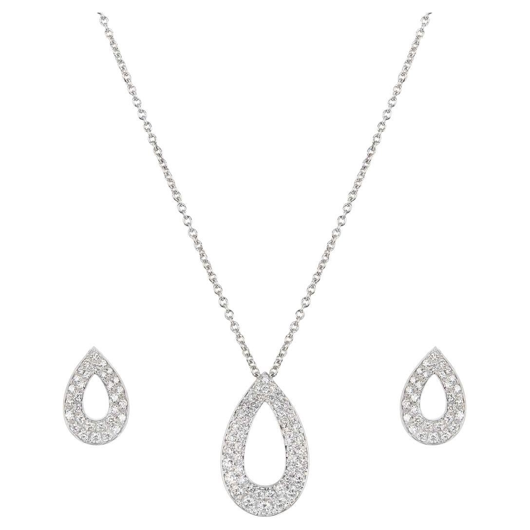 Piaget White Gold Diamond Pendant & Earring Suite