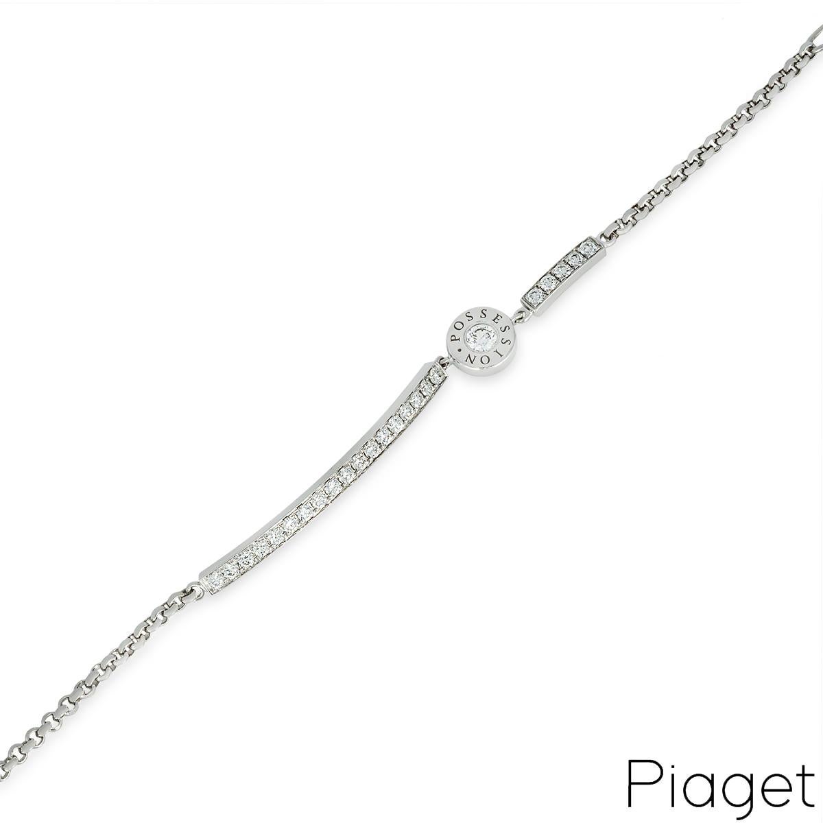 Round Cut Piaget White Gold Diamond Possession Bracelet