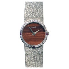 Piaget White Gold Diamonds and Red Tiger Eye Dial Ladies Wrist Watch