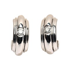 Piaget White Gold Half Hoop Earrings with Diamonds