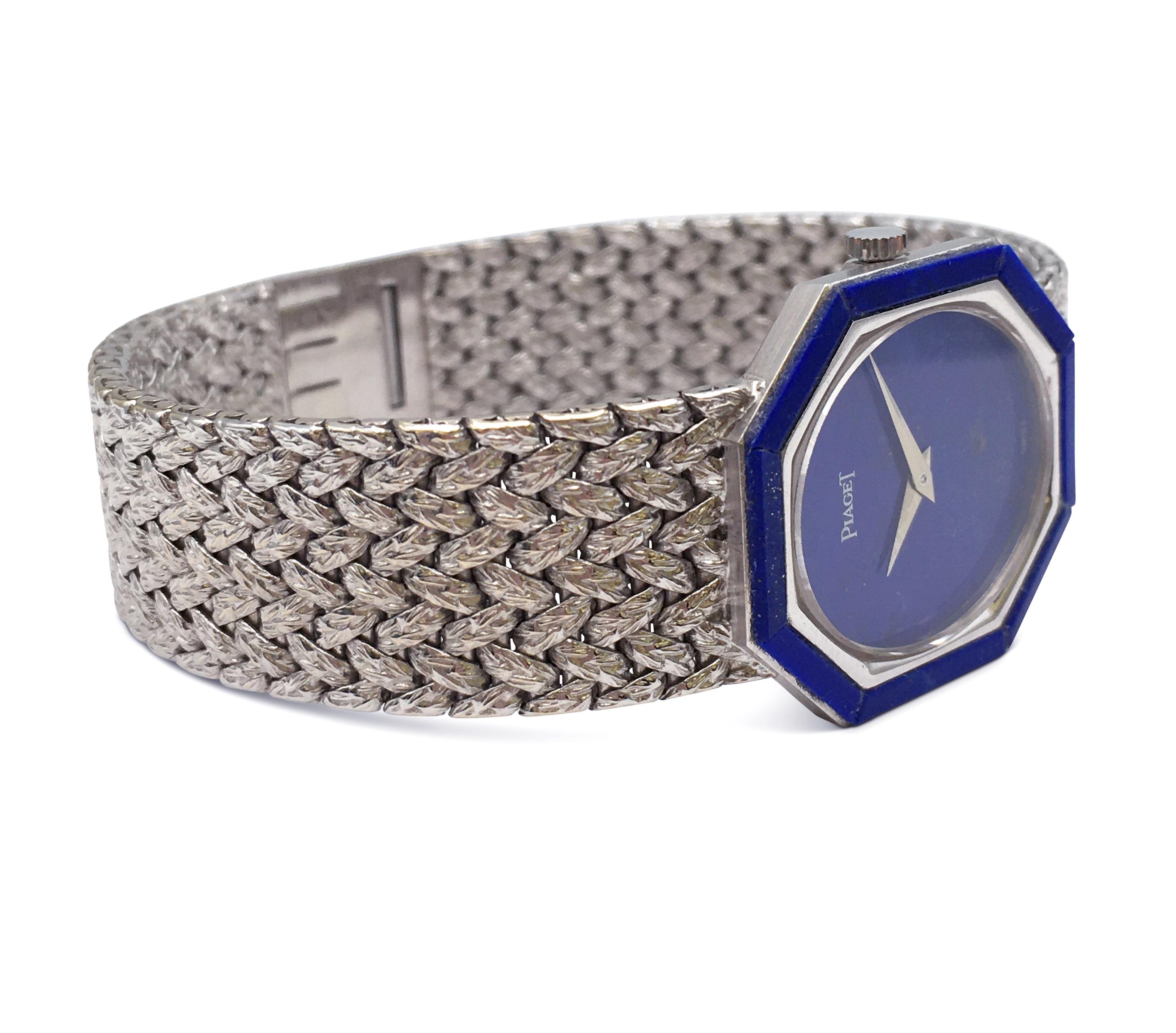 Piaget White Gold Lapis Ladies Watch In Excellent Condition In New York, NY