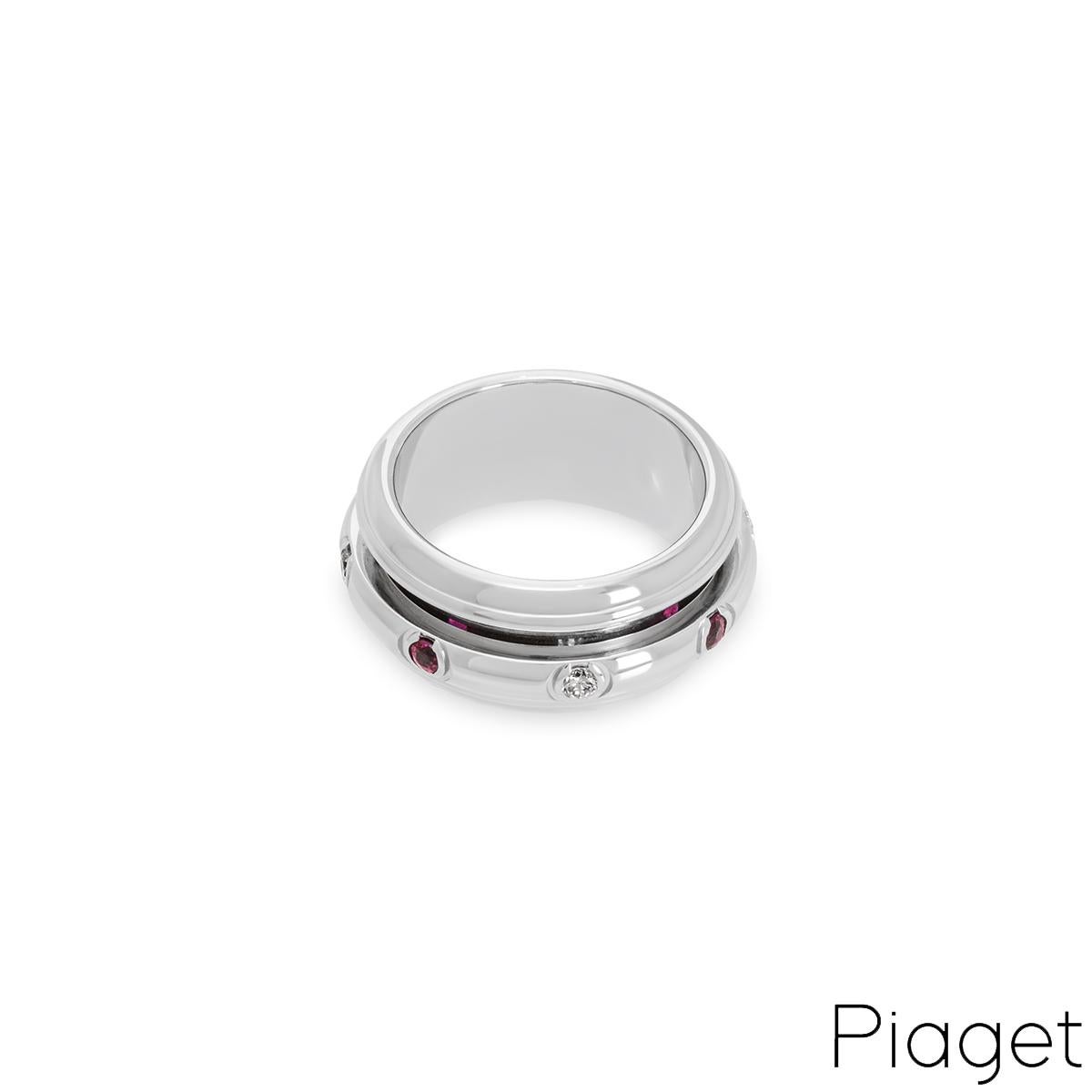 Piaget White Gold Ruby & Diamond Possession Ring In Excellent Condition For Sale In London, GB