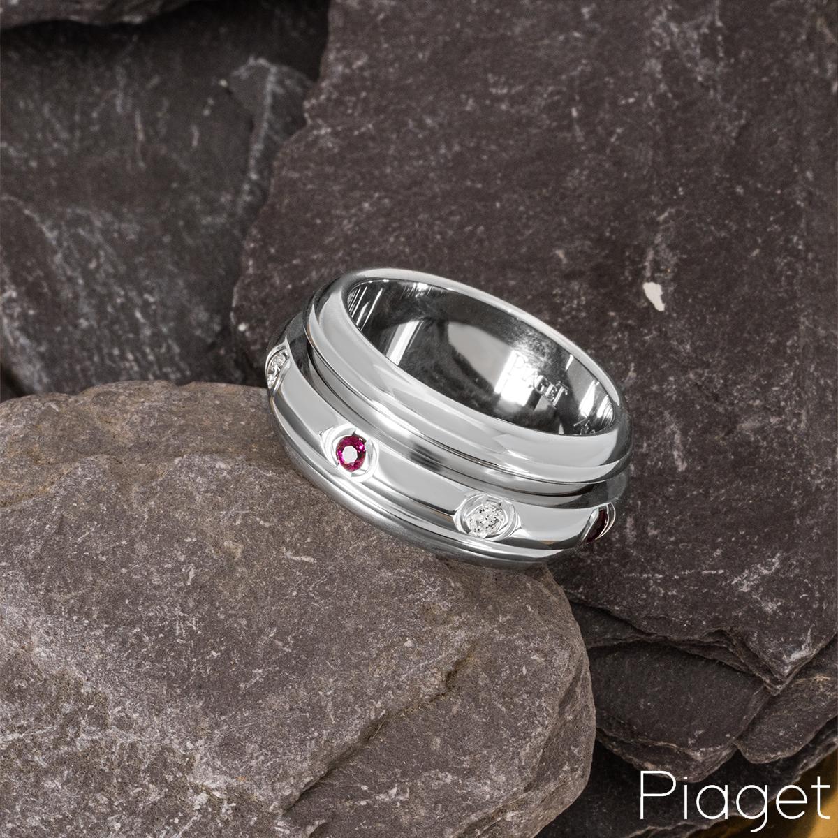 Piaget White Gold Ruby & Diamond Possession Ring For Sale 2