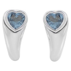 Piaget Women's 18 Karat White Gold Topaz Heart Earrings