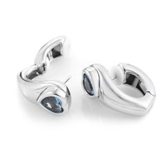 Piaget Women's 18 Karat White Gold Topaz Heart Earrings