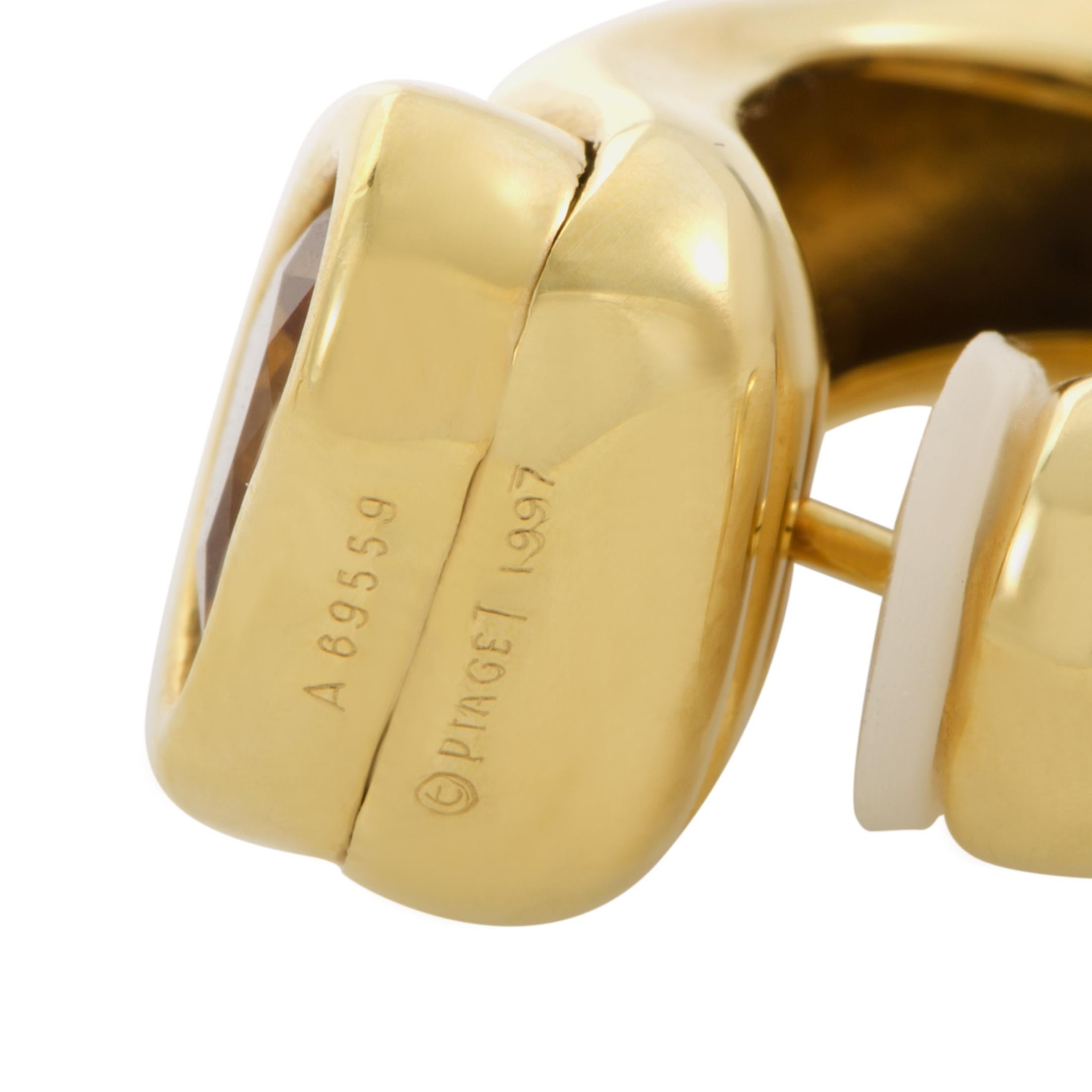Piaget Women's 18 Karat Yellow Gold Citrine Heart Earrings In New Condition In Southampton, PA
