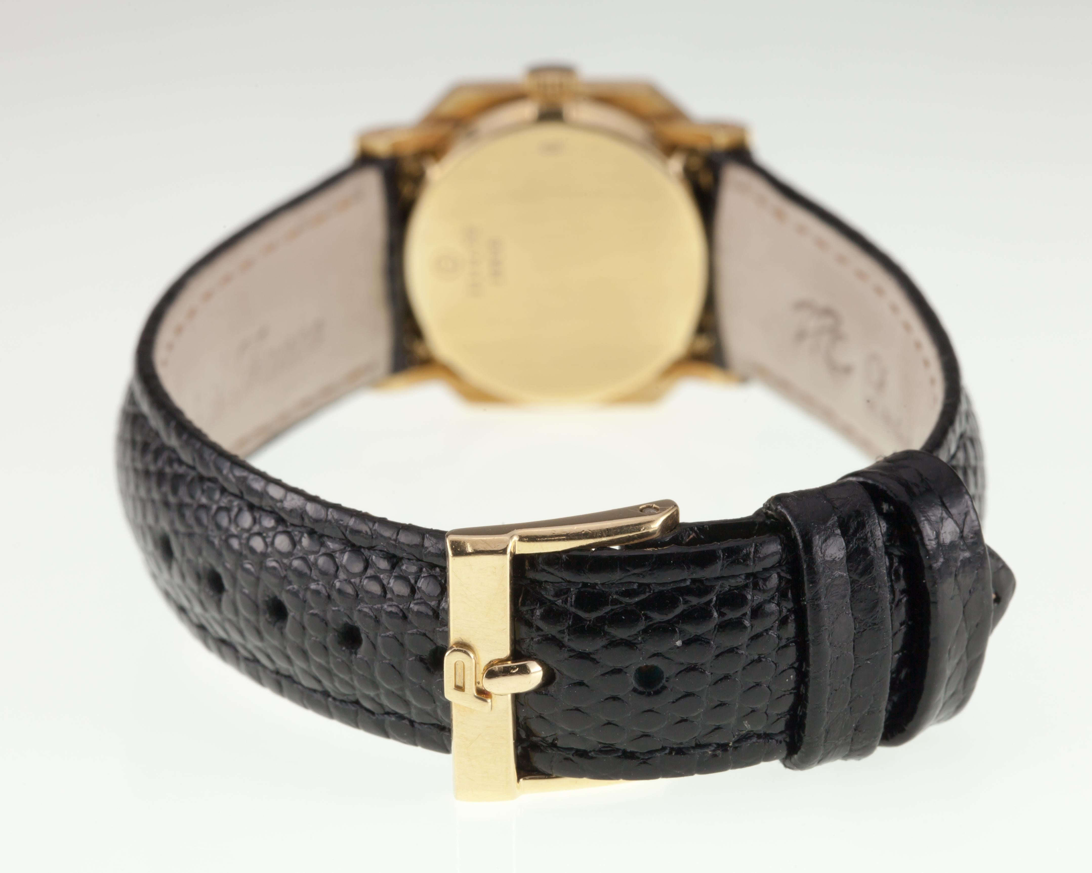 Modern Piaget Women's 18k Yellow Gold Onyx & Coral Women's Mechanical Watch 9341 W/ Box