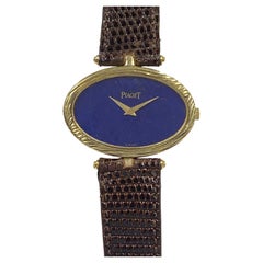 Piaget Yellow Gold and Lapis stone Dial Mechanical Ladies Wrist Watch