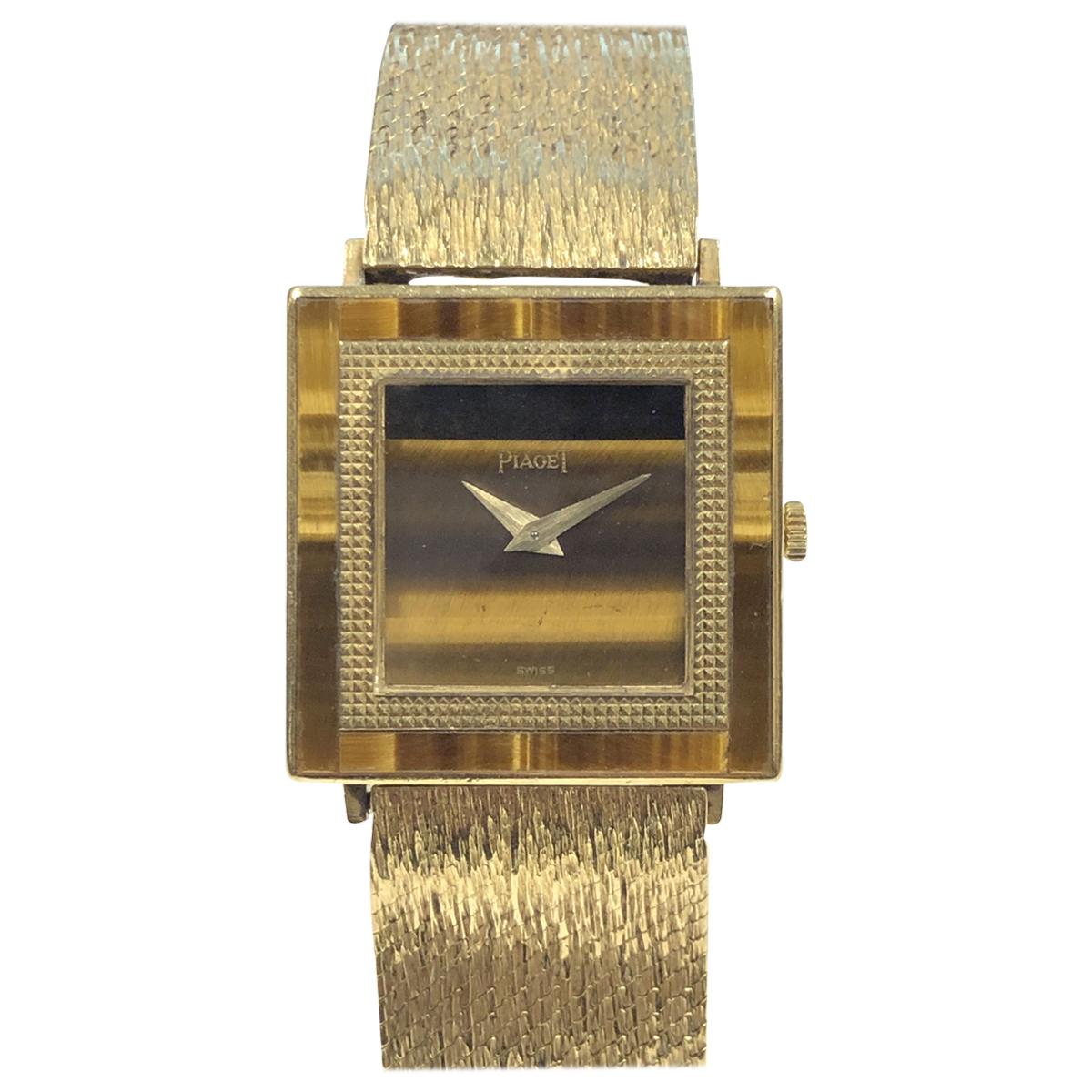 Piaget Yellow Gold and Tigers Eye Mechanical Wristwatch
