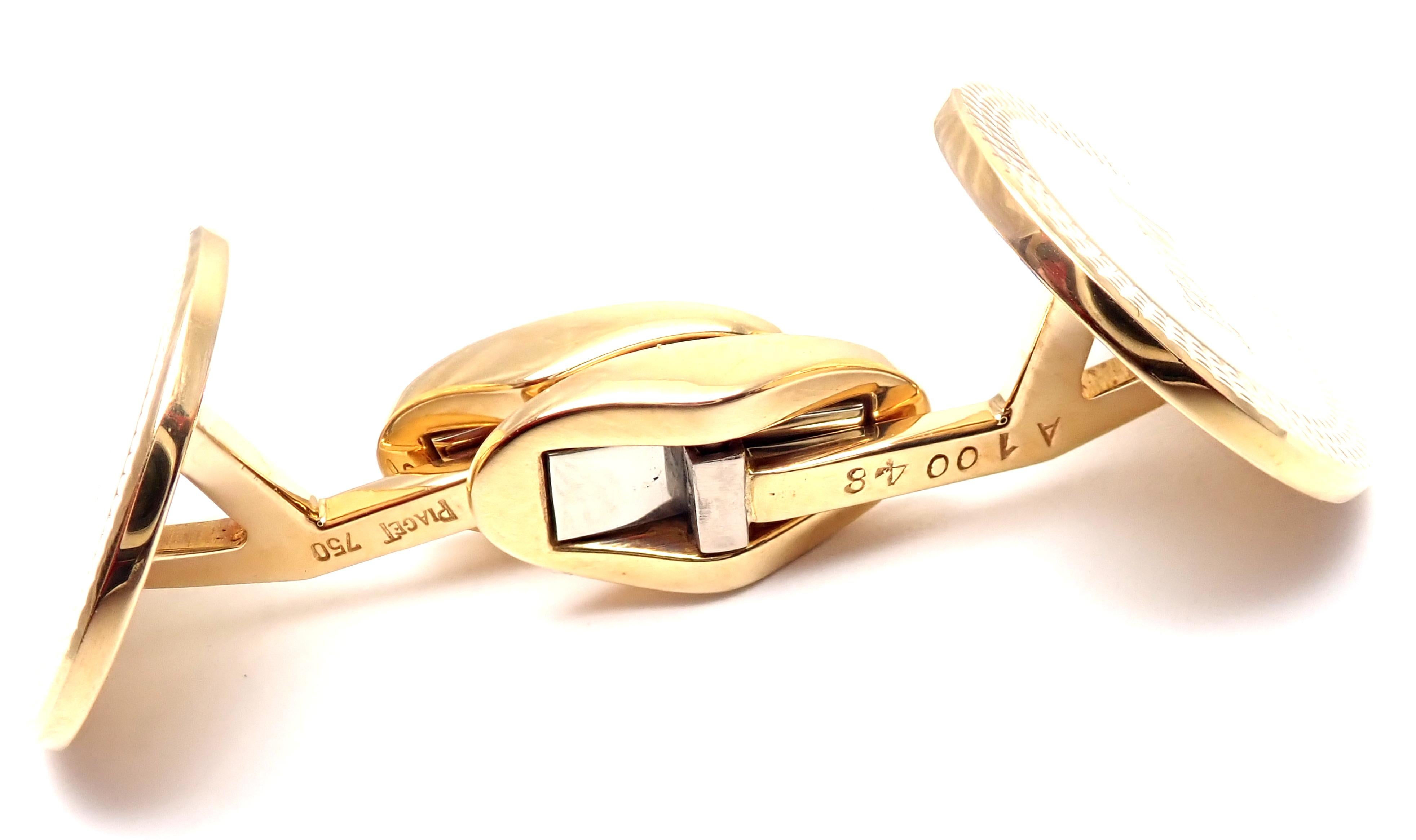 Piaget Yellow Gold Cufflinks For Sale 2