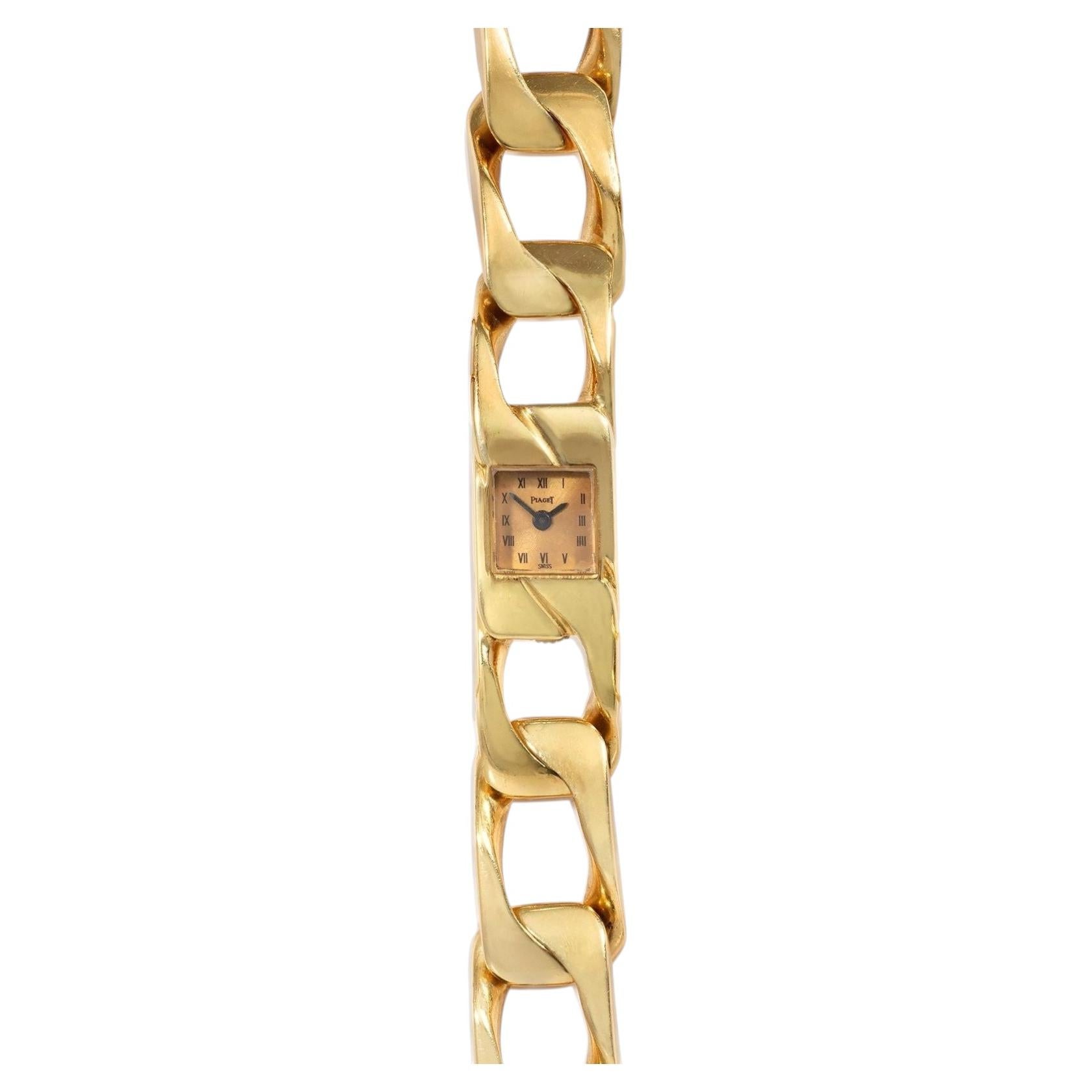 Piaget yellow gold curblink bracelet watch For Sale