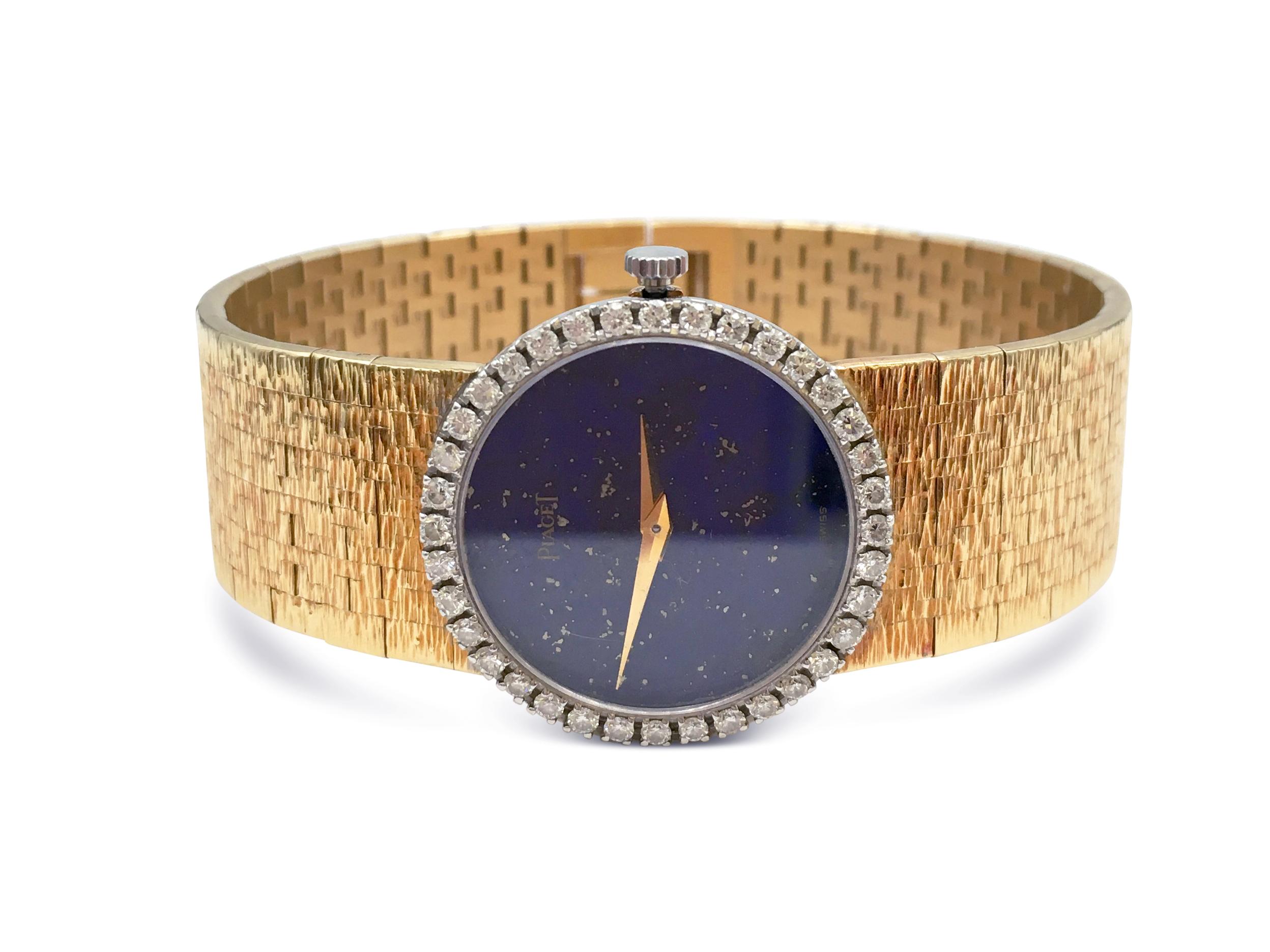 Women's Piaget Yellow Gold Diamond and Lapis Dial Watch